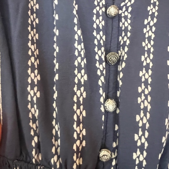 Japna Blue and White Pattern Jumpsuit - Picture 4 of 4